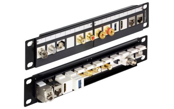 1270349_2 - Mediatech Delock 12-Port 10 Patchpanel Keystone schwarz, für Keystone Module