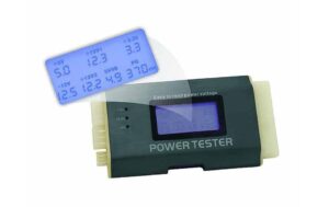 Delock 18159 Netzteiltester III mit LCD Spannungsquelle: 20/24 pol. (ATX-Stecker)