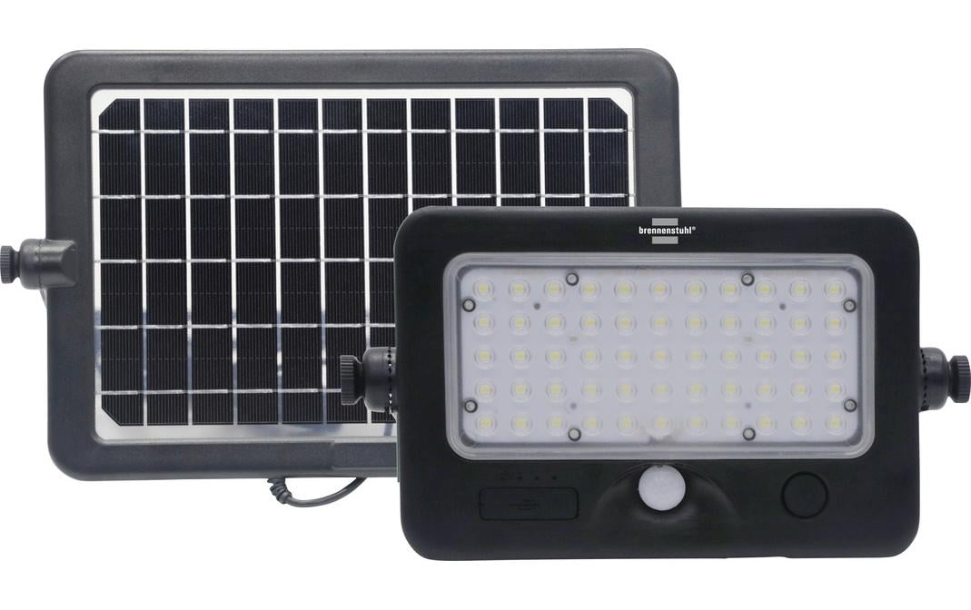 1270869 - Mediatech Brennenstuhl Solar LED-Strahler Schwarz outdoor, Solarmodul kaufen Schweiz | Mediatech.ch