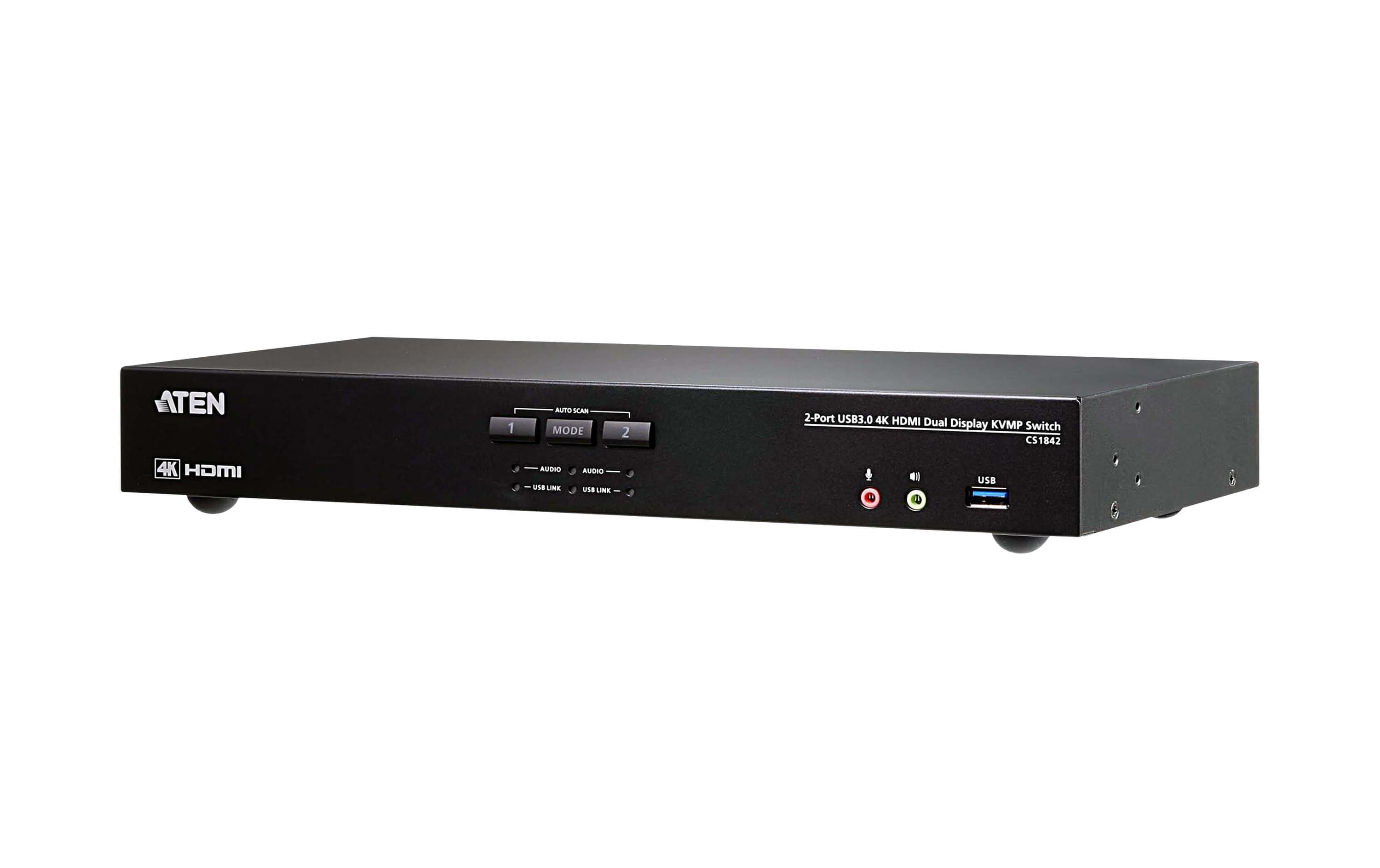 Aten CS1842 2 Port 4K HDMI KVM Switch 4K/60Hz HDMI Dual-View, Audio, USB3.0