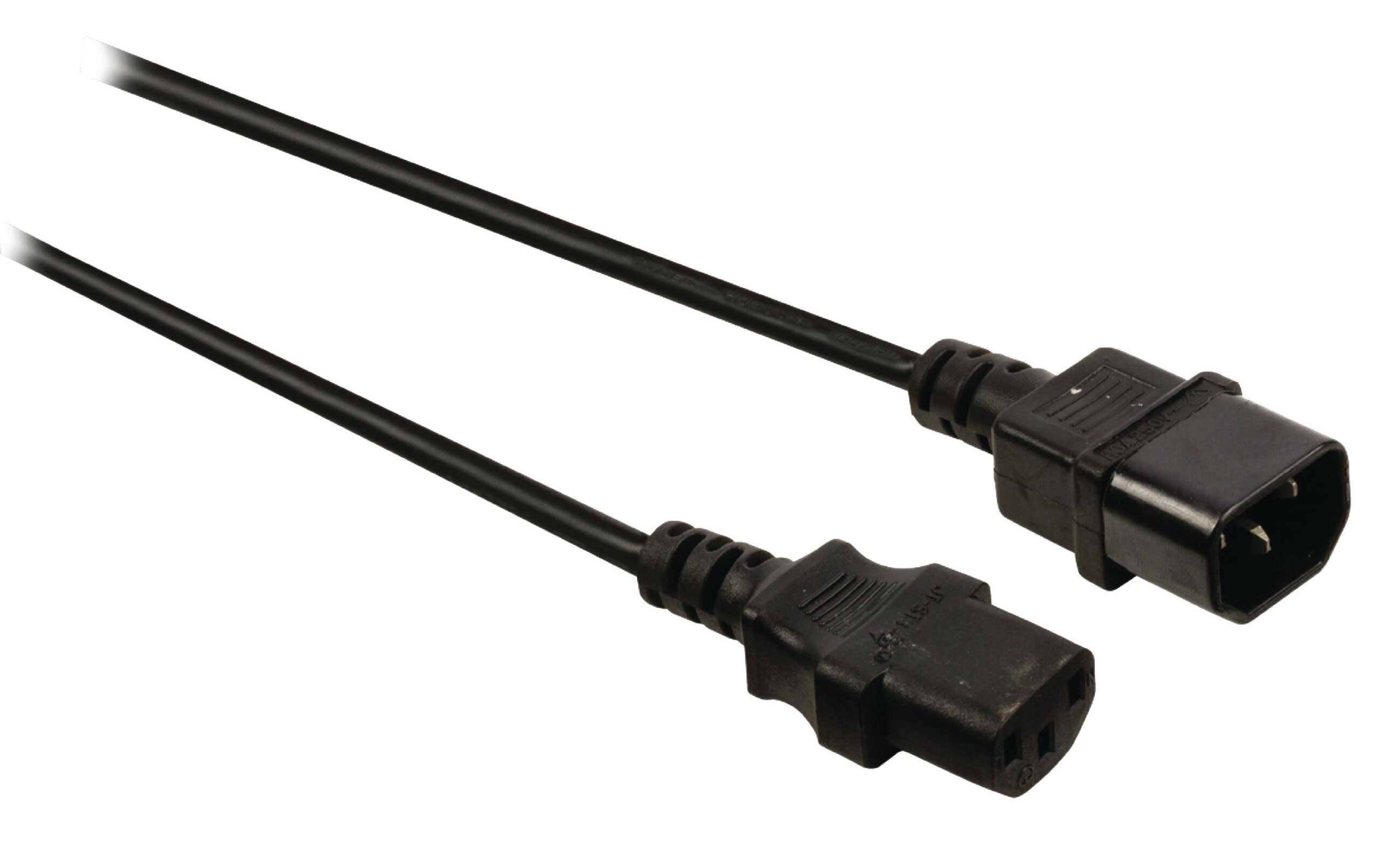 1276385 - Mediatech Verlängerungs-Netzkabel 230V: 0.3 Meter Kaltgerätestecker, schwarz