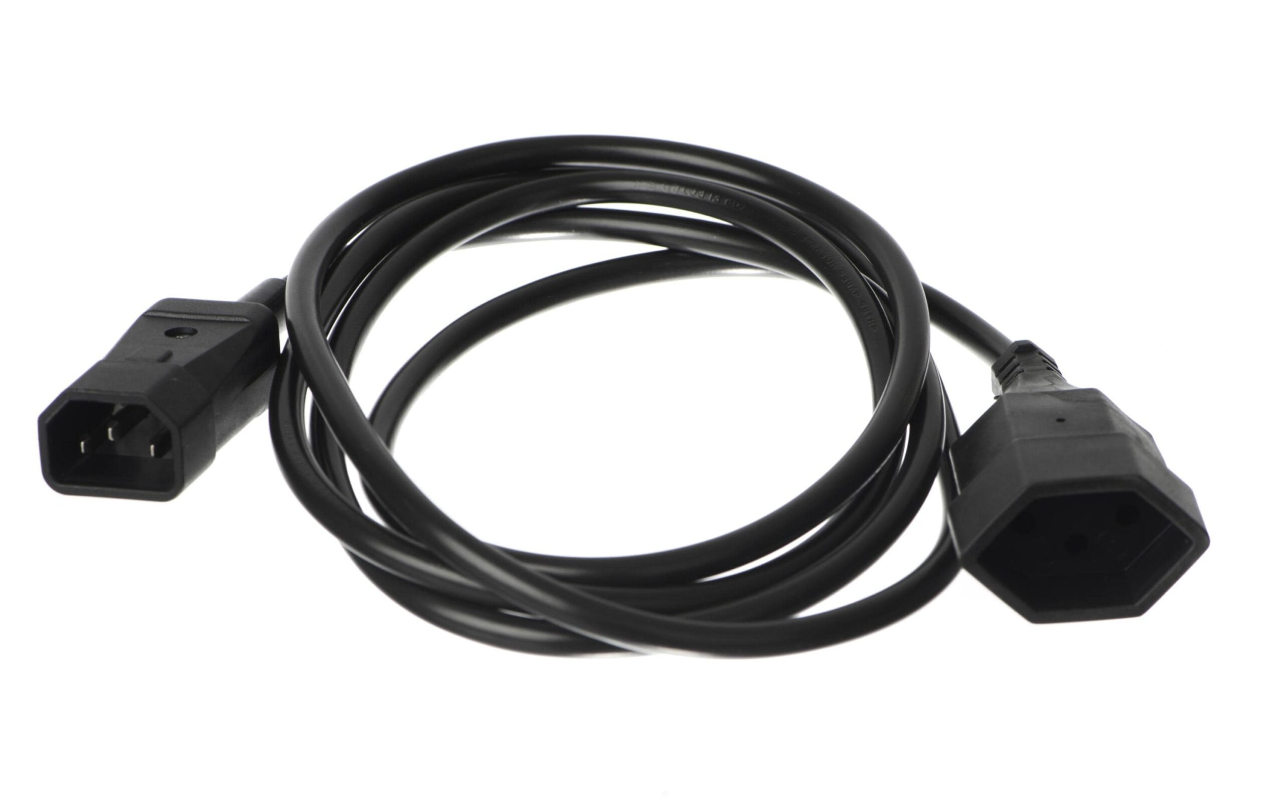 1276393 - Mediatech Diggelmann Verlängerungs-Netzkabel 2m C14 / T13 3x1mm2, schwarz kaufen | Mediatech.ch