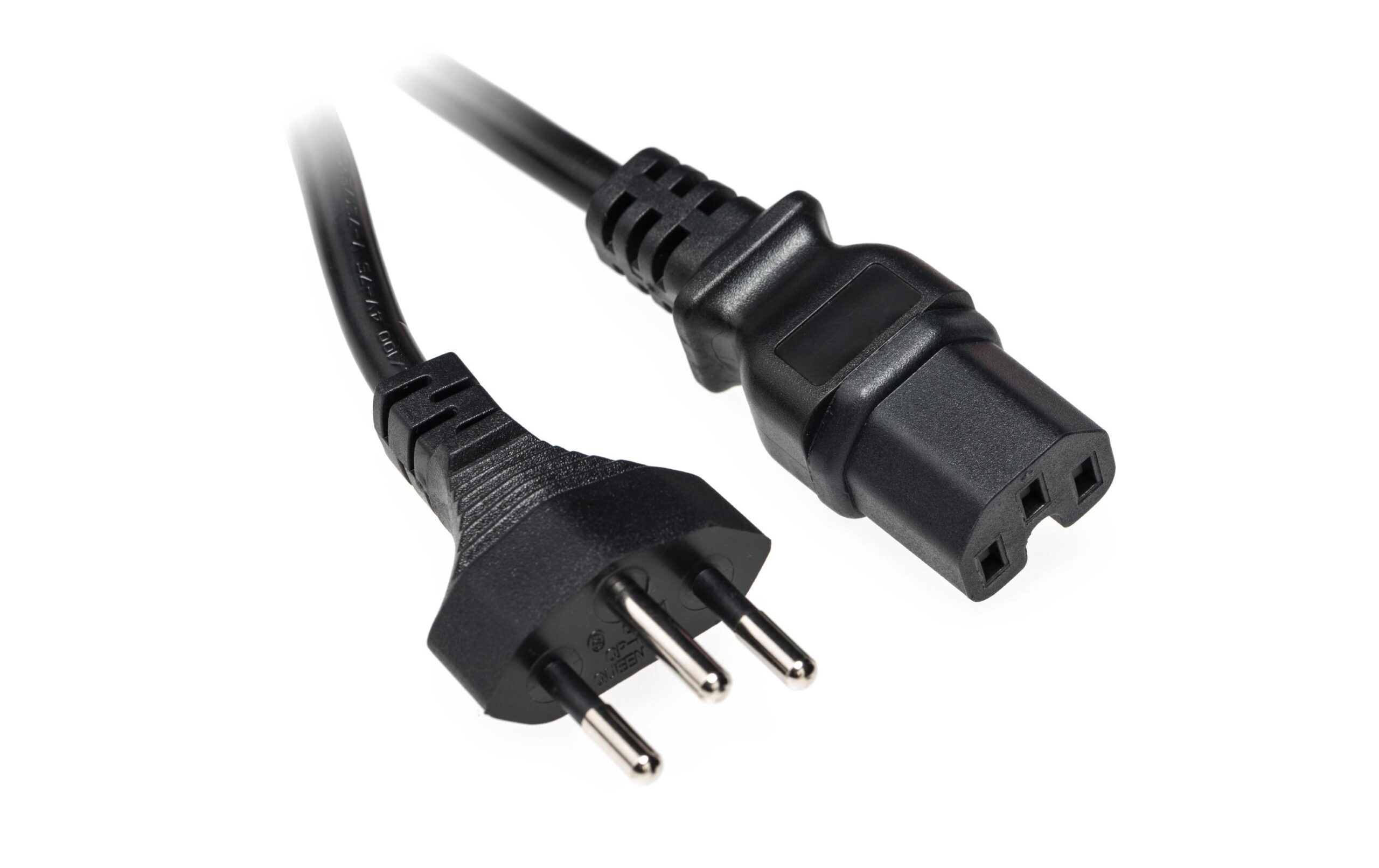 1276401 - Mediatech Apparatekabel C15/Typ12, 0.5m schwarz, H05VV-F 3G 1.0mm2