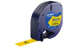 Dymo LetraTag Beschriftungsband, Plastik Gelb, 12mm x 4m - für alle LetraTag Geräte