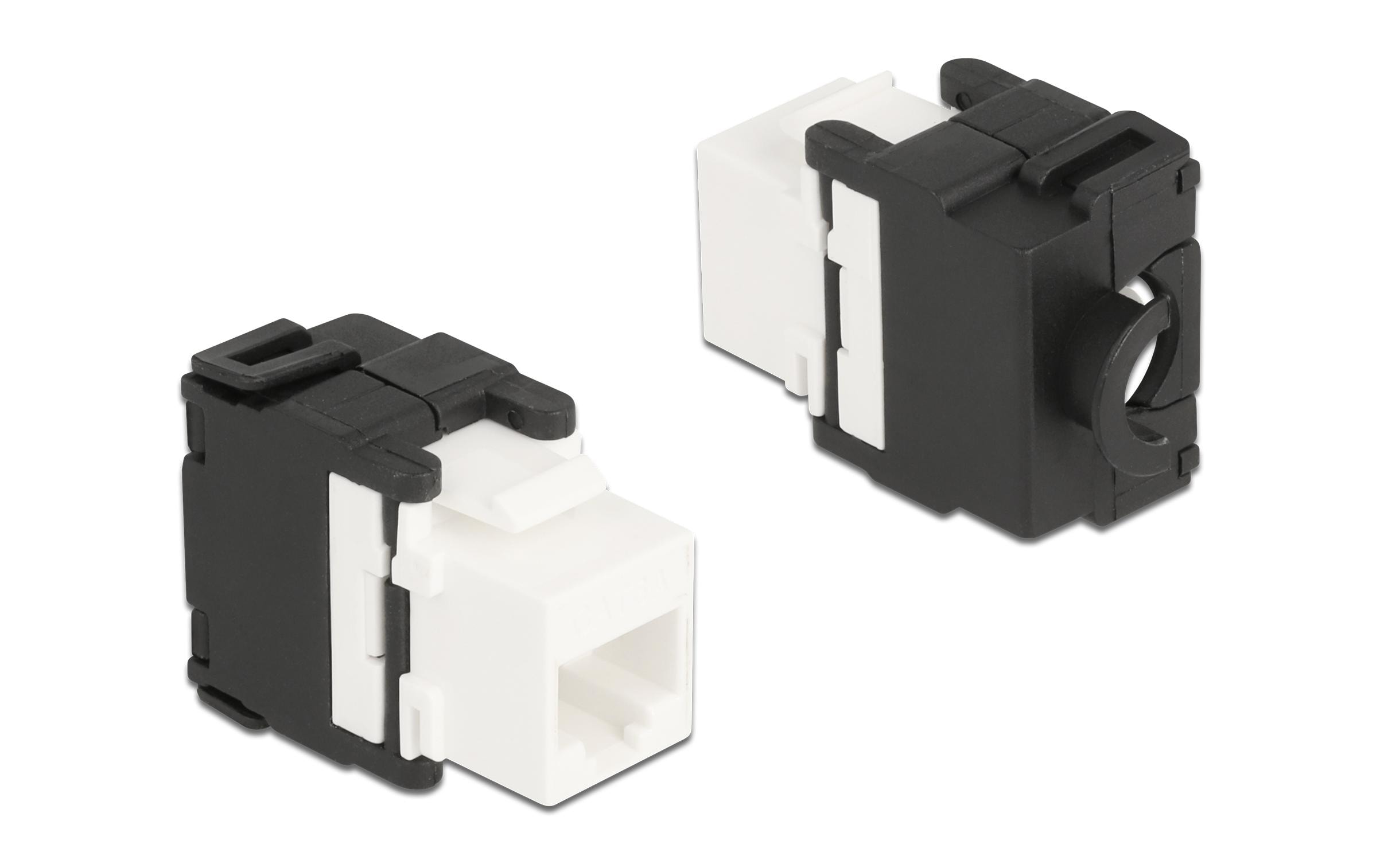 Delock Keystone Modul RJ45-LSA, Cat.6A 180Gr RJ45 Buc.zu LSA, werkzeugfrei, 180 Grad