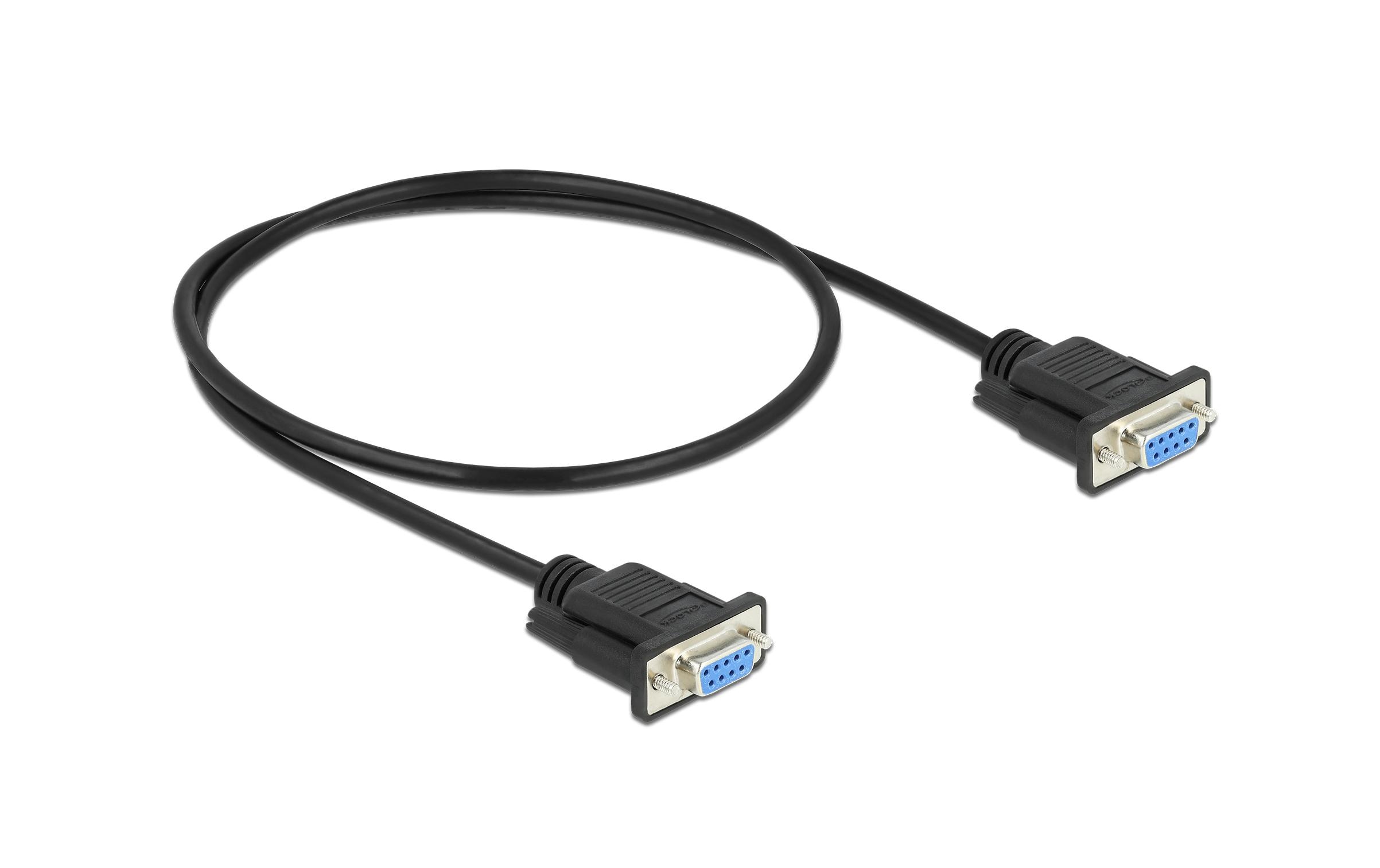 1285636_1 - Mediatech Delock Seriell Kabel,DB9 Buchse-Buchse Nullmodem, Full Handshaking, schwarz, 0.5m