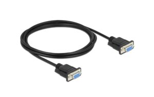 Delock Seriell Kabel,DB9 Buchse-Buchse Nullmodem, Full Handshaking, schwarz, 2m
