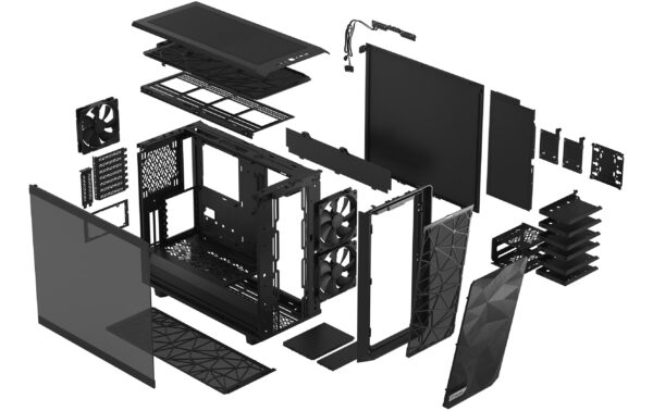 Fractal Meshify 2 TG Light Schwarz 6x 2.5/3.5, 2x 2.5