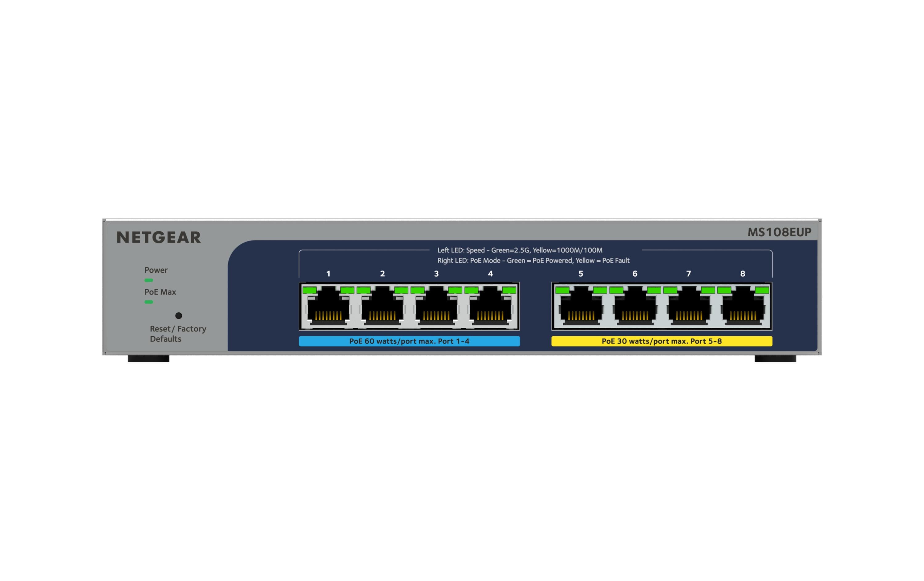 1292979_1 - Mediatech Netgear MS108EUP: 8 Port Switch PoE++ 8-Port Multi-Gigabit 2.5G Ethernet PoE++