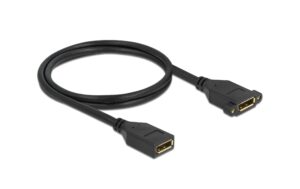 Delock DisplayPort 1.2 Kabel Buchse/Buchse 1m, Schwarz, max. 3840 x 2160 @ 60 Hz