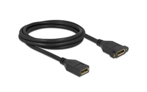 Delock DisplayPort 1.2 Kabel Buchse/Buchse 2m, Schwarz, max. 3840 x 2160 @ 60 Hz