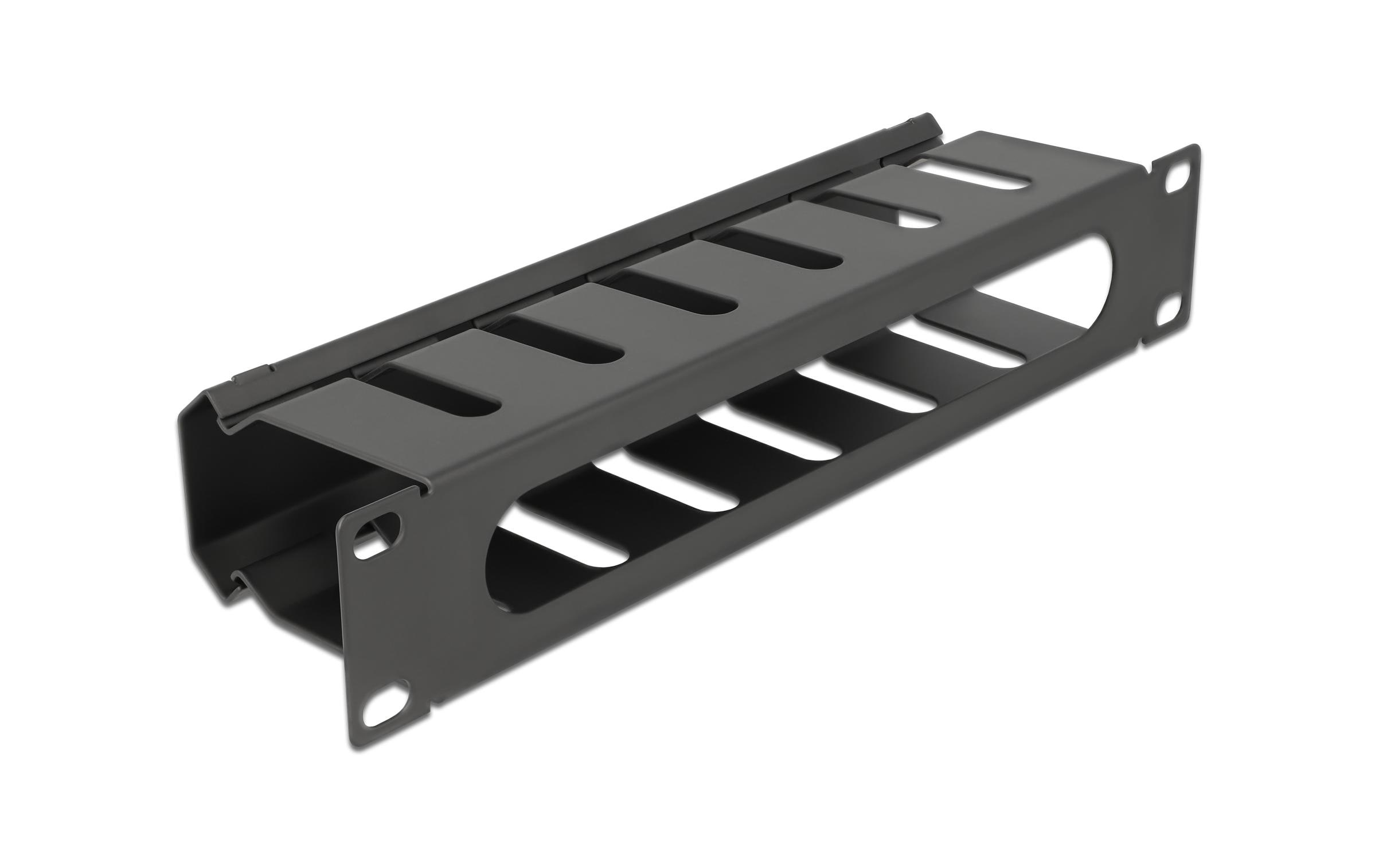 1295601_1 - Mediatech Delock 10 Kabelmanagement Rangierpanel Mit Öffnung, 1 HE, schwarz