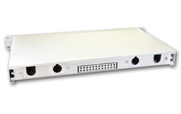 Lightwin 19 1HE Spleissbox, Multimode, OM4 12x DLC MM Kupplung violett, 2x12 LC/UPC Pi