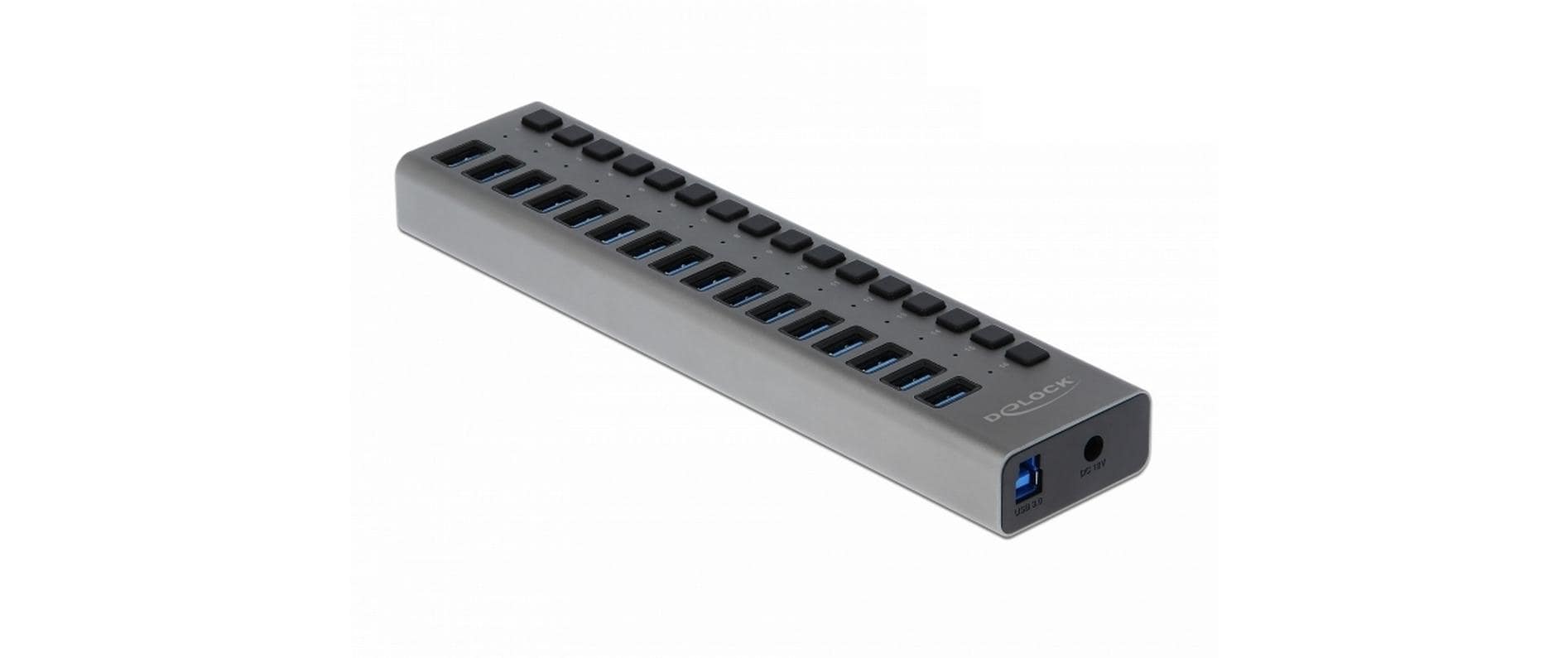 1296976 - Mediatech Delock externer USB 3.0 Hub 16-Ports mit 16 Schaltern und Schalter kaufen Schweiz | Mediatech.ch