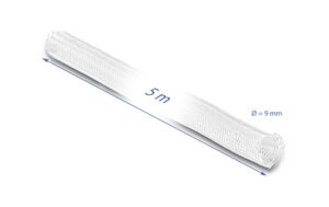 Delock Geflechtschlauch, 5mx9mm, Weiss selbstschliessend,schneidbar,hitzebeständig