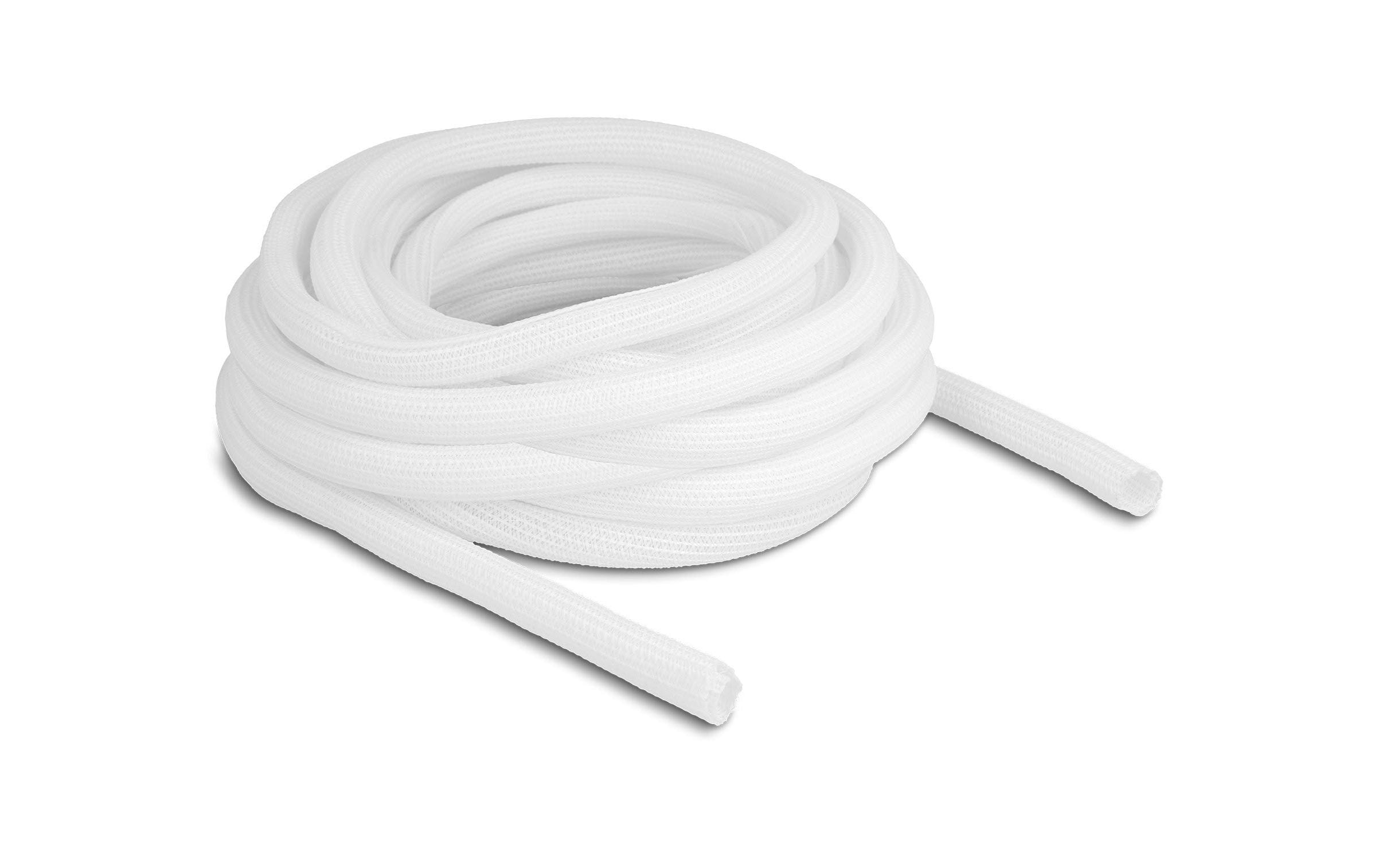 Delock Geflechtschlauch, 10mx13mm, Weiss selbstschliessend, schneidbar, hitzebeständig
