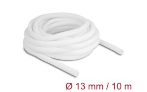 1300217_1 - Mediatech Delock Geflechtschlauch, 10mx13mm, Weiss selbstschliessend,schneidbar,hitzebeständig