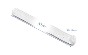 1300217_2 - Mediatech Delock Geflechtschlauch, 10mx13mm, Weiss selbstschliessend,schneidbar,hitzebeständig