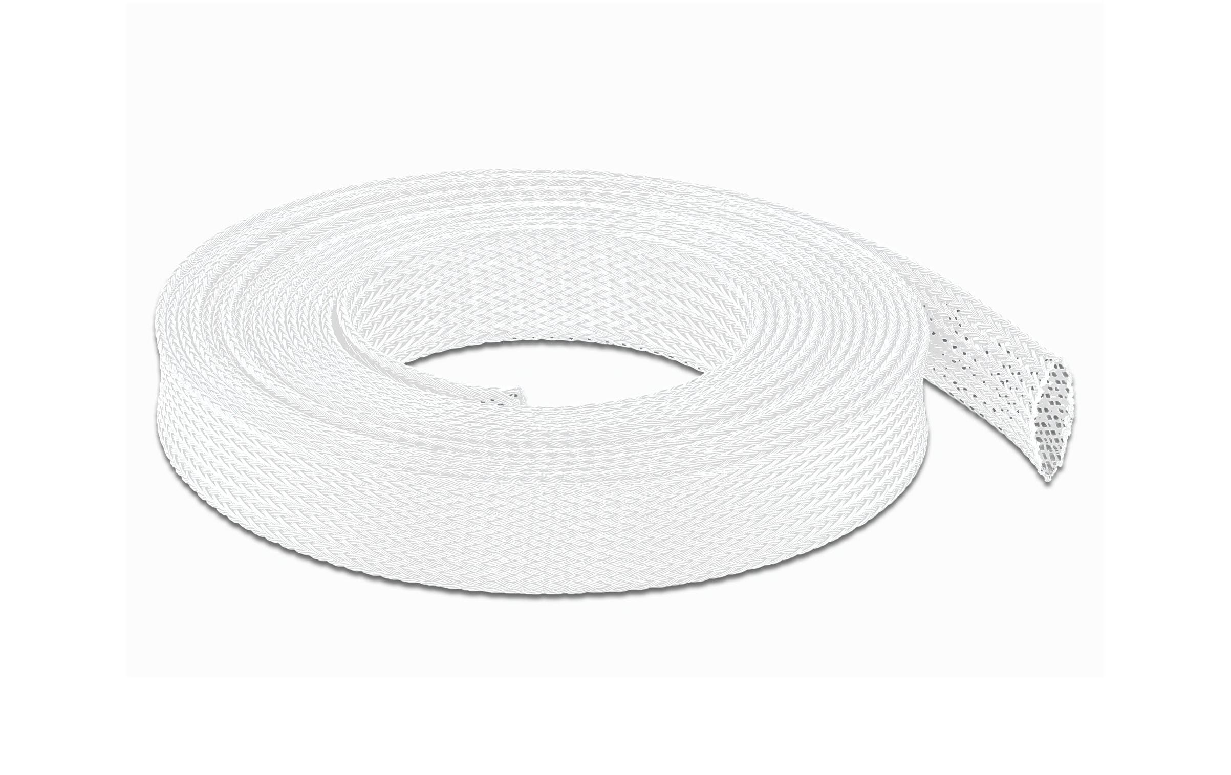 1300232 - Mediatech Delock Geflechtschlauch, 10mx19mm Dehnbar, hitzebeständig, Weiss kaufen Schweiz | Mediatech.ch