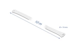 1300232_2 - Mediatech Delock Geflechtschlauch, 10mx19mm Dehnbar, hitzebeständig, Weiss