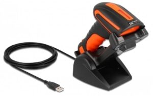 Delock 90556 Industrie Barcode Scanner 1D + 2D, 2, 4 GHz oder Bluetooth mit Ladesta