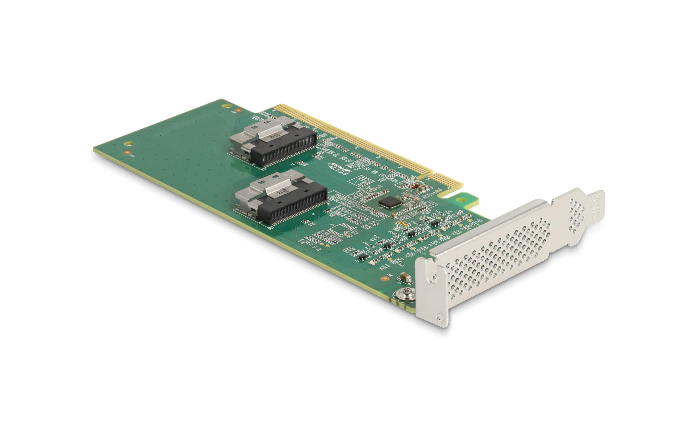 1304766 - Mediatech Delock PCI Express x16 Karte 4x SFF-8639 NVMe, Bifurcation, Low Profile Formfaktor kaufen Schweiz | Mediatech.ch