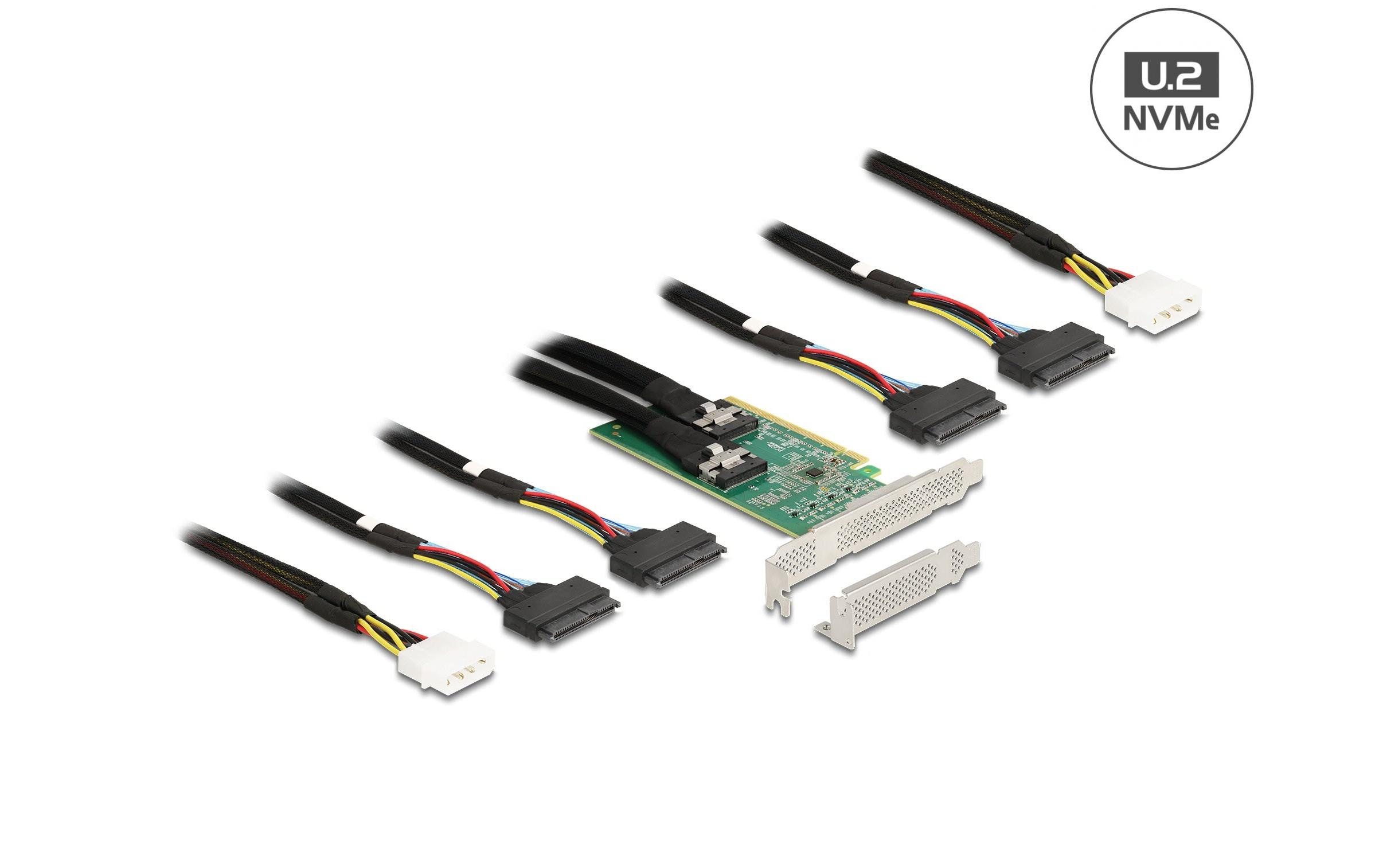 1304766_1 - Mediatech Delock PCI Express x16 Karte 4x SFF-8639 NVMe, Bifurcation, Low Profile Formfaktor