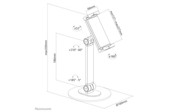 Neomounts DS15-540WH1, Tablet Stand universal, 4.7-12.9, weiss