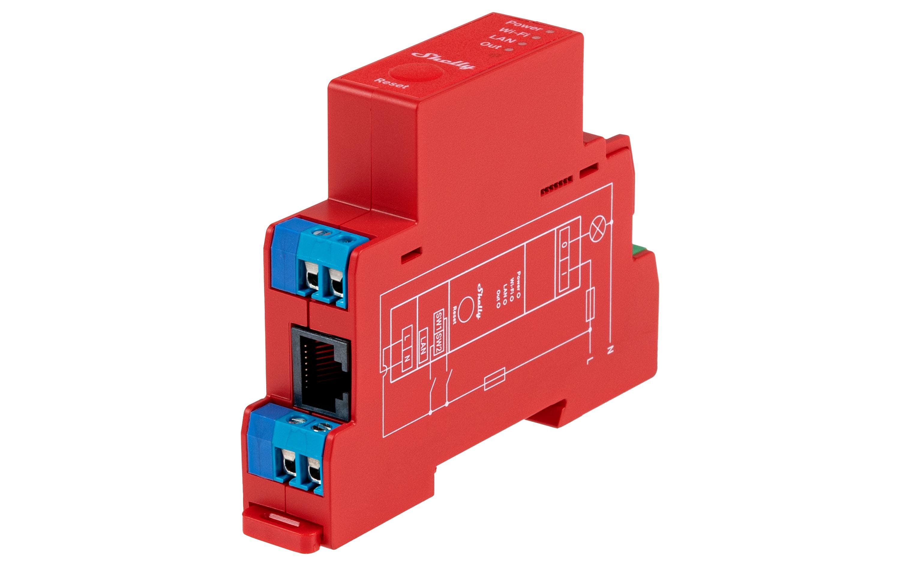 Shelly Pro 1PM LAN und WiFi-DIN-Rail Switch 1-fach Schaltaktor mit Leistungsmessung, BT