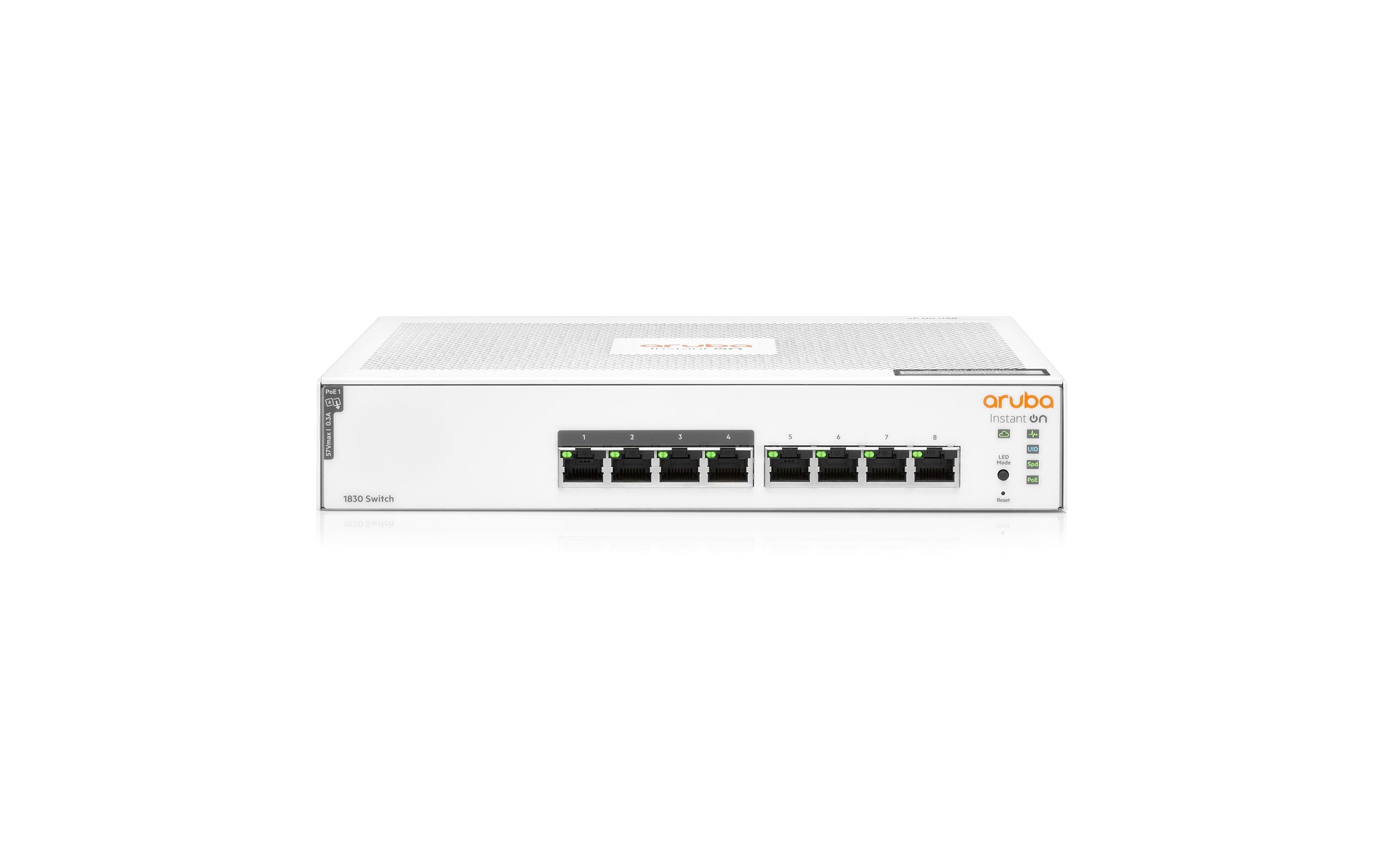 1307415_1 - Mediatech HP 1830-8G: 8 Port RJ45 1Gb Switch PoE+ 65W