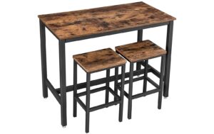 1309765 - Mediatech Vasagle Bartisch mit 2 Hocker 120 x 60 x 90 cm, Stühle 40x30x65 cm kaufen Schweiz | Mediatech.ch