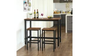 1309765_5 - Mediatech Vasagle Bartisch mit 2 Hocker 120 x 60 x 90 cm, Stühle 40x30x65 cm