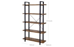 1309845_3 - Mediatech Vasagle Standregal mit 5 Ebenen 105x33.5x177.5 cm, Traglast pro Ebene 30 kg