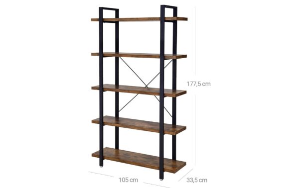 1309845_3 - Mediatech Vasagle Standregal mit 5 Ebenen 105x33.5x177.5 cm, Traglast pro Ebene 30 kg