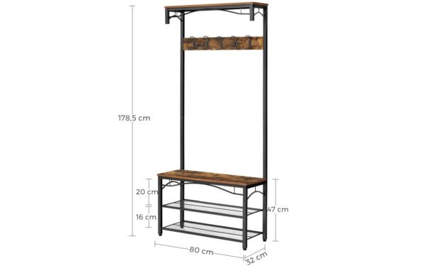 1309901_2 - Mediatech Vasagle Garderobe mit Schuhregal 80x178.5x30 cm (BxHxT), Traglast 100 kg