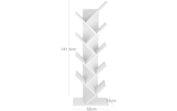 Vasagle Regal Tree, Weiss 50x141.5x25 cm, Traglast pro Ebene 10 kg