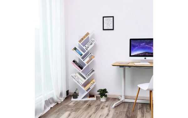 Vasagle Regal Tree, Weiss 50x141.5x25 cm, Traglast pro Ebene 10 kg