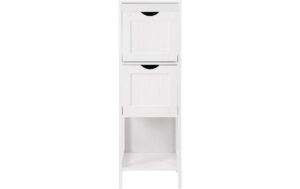 1309909_1 - Mediatech Vasagle Regal Landhausstil, Weiss MDF, 30x89x30 cm (BxHxT)