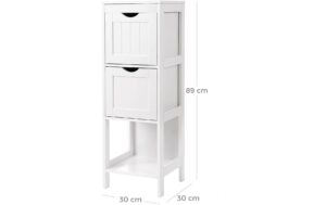 1309909_4 - Mediatech Vasagle Regal Landhausstil, Weiss MDF, 30x89x30 cm (BxHxT)
