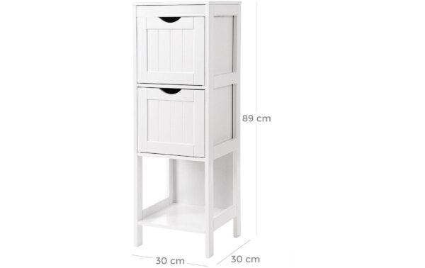 1309909_4 - Mediatech Vasagle Regal Landhausstil, Weiss MDF, 30x89x30 cm (BxHxT)
