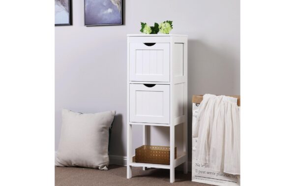 1309909_5 - Mediatech Vasagle Regal Landhausstil, Weiss MDF, 30x89x30 cm (BxHxT)