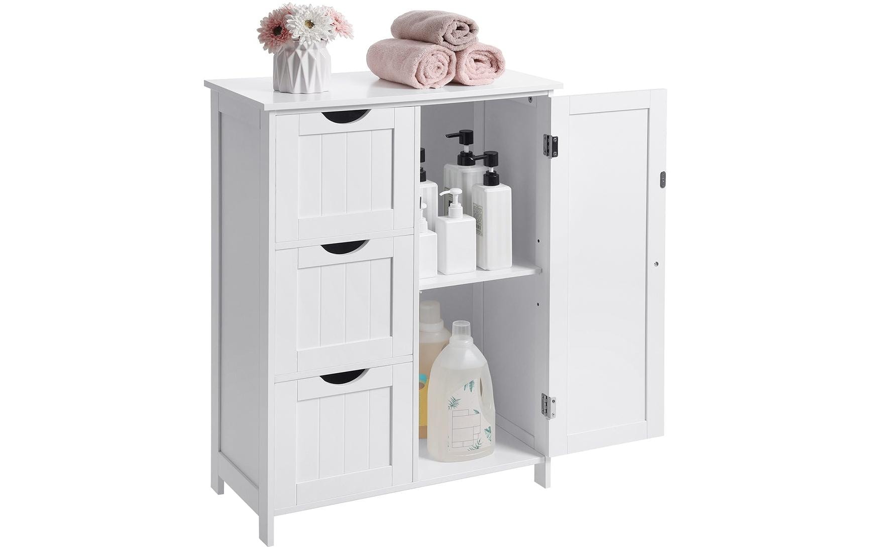 1309910_1 - Mediatech Vasagle Schrank Landhausstil, Weiss MDF, 60x30x81 cm (BxHxT)