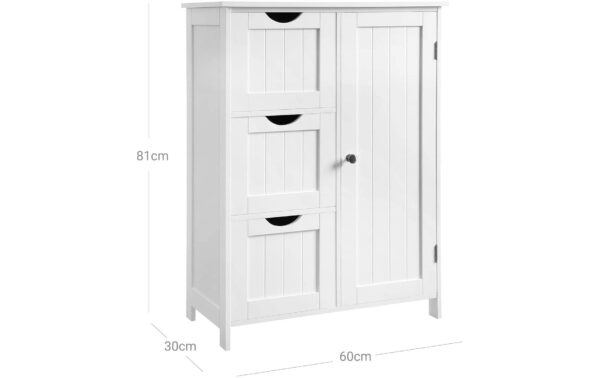 1309910_4 - Mediatech Vasagle Schrank Landhausstil, Weiss MDF, 60x30x81 cm (BxHxT)