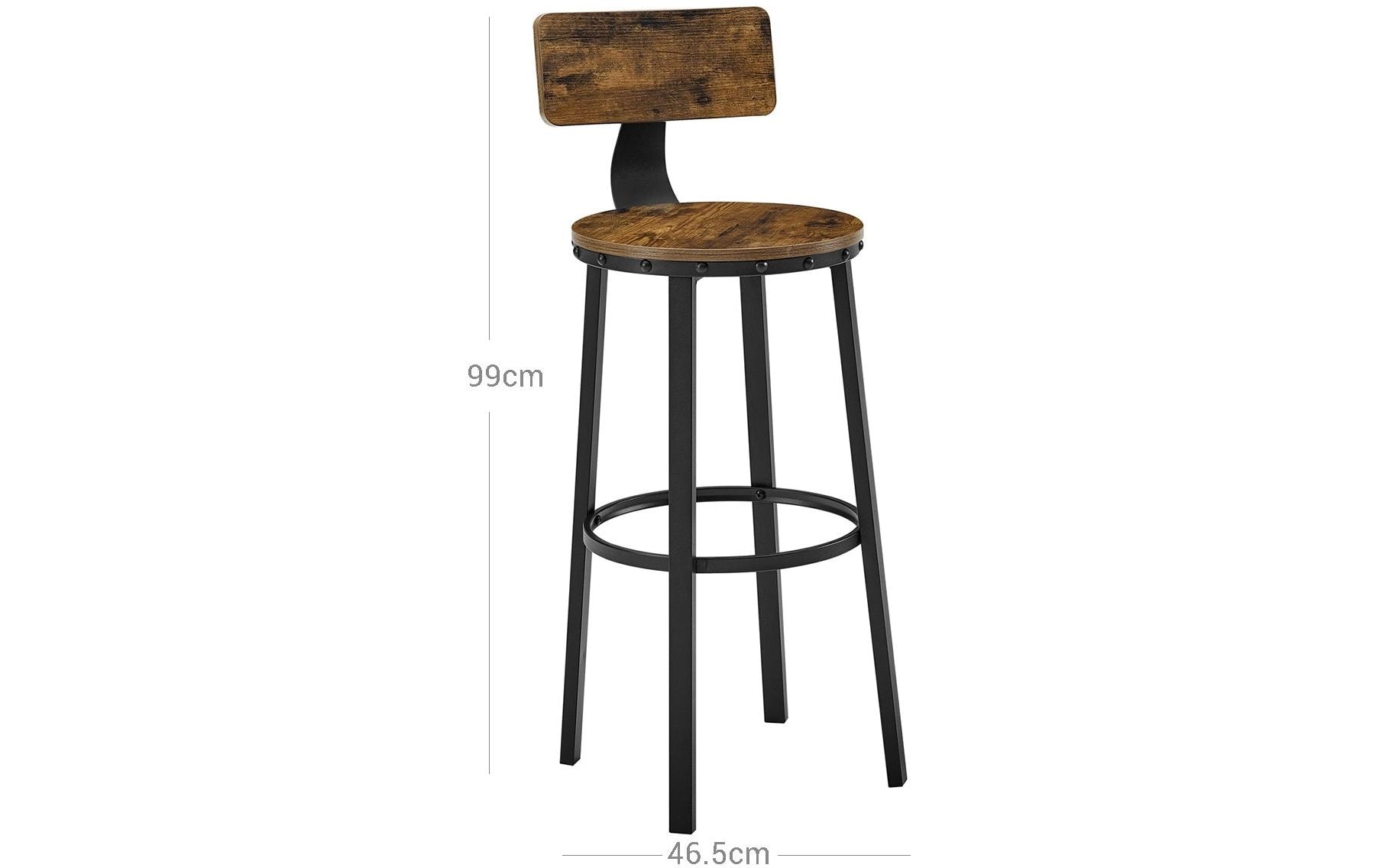 1309912_1 - Mediatech Vasagle Barhocker, 2er Set, Sitzhöhe 73.2cm 37x46.5x99 cm (LxBxH), Traglast 100 kg