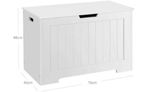 Vasagle Truhe Landhausstil, Weiss MDF, 76x48x40 cm (BxHxT)