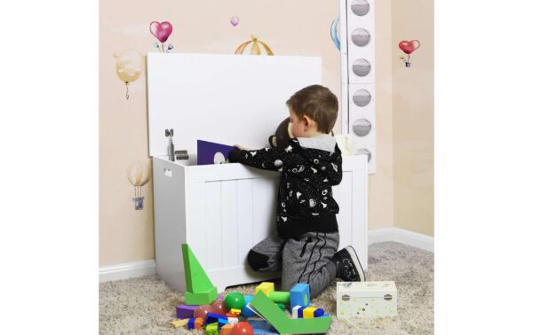 Vasagle Truhe Landhausstil, Weiss MDF, 76x48x40 cm (BxHxT)