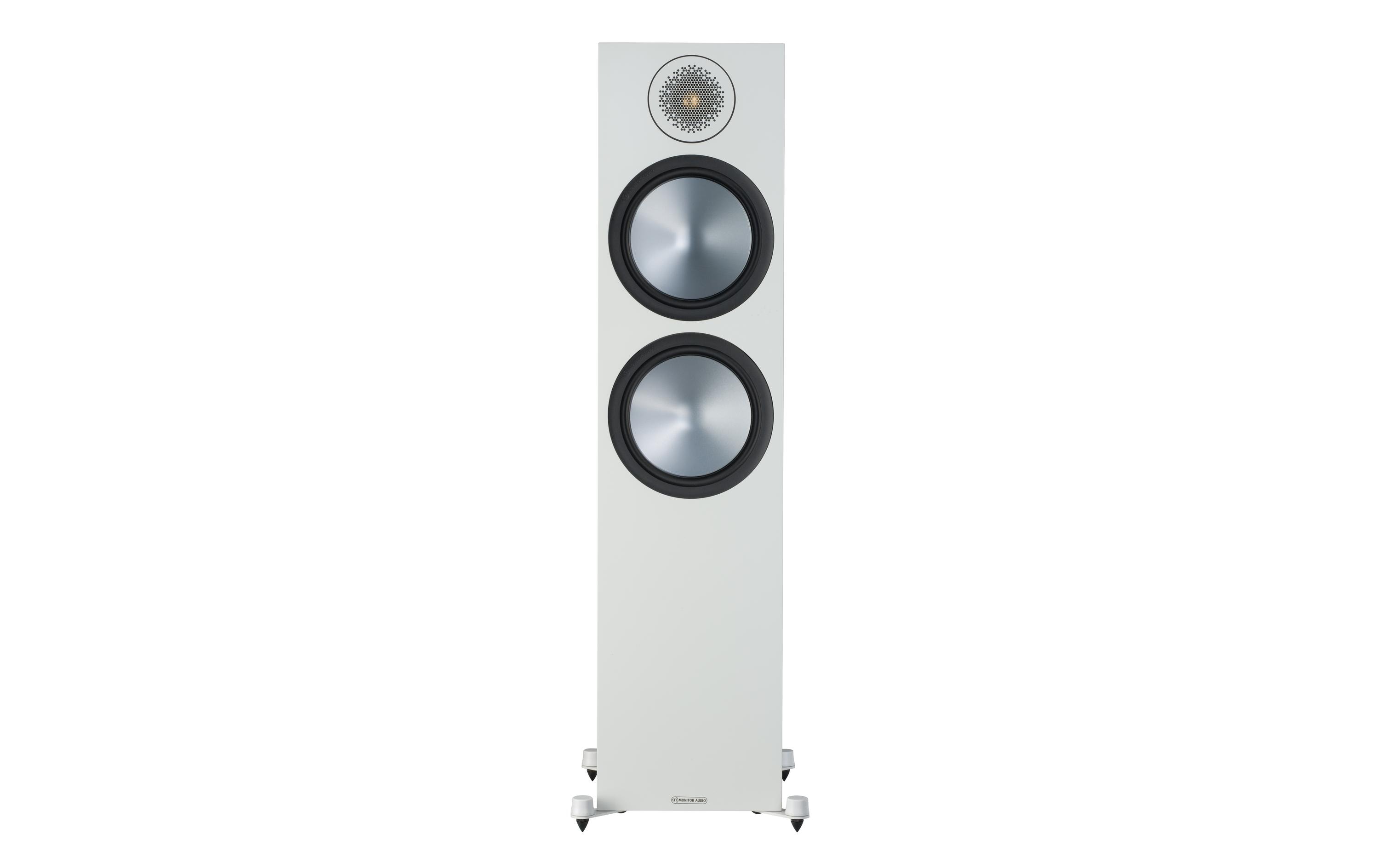 1310013_1 - Mediatech Monitor Audio Bronze 500, Standlautsprecher Paar, Weiss, 8 Ohm, 200 Watt RMS