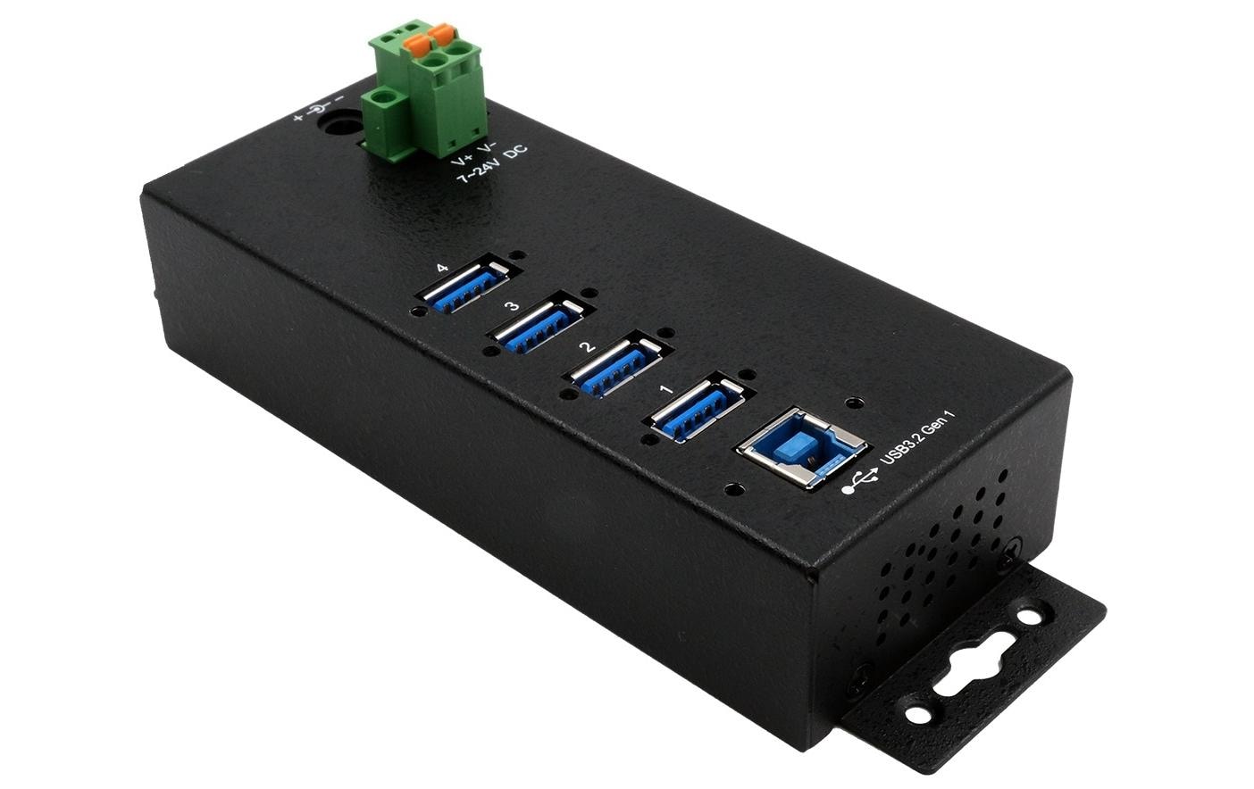 1316673 - Mediatech EXSYS EX-1186HMVS-2, 4 Port USB 3.2 HUB mit 15KV ESD Überspannungs-Schutz kaufen Schweiz | Mediatech.ch