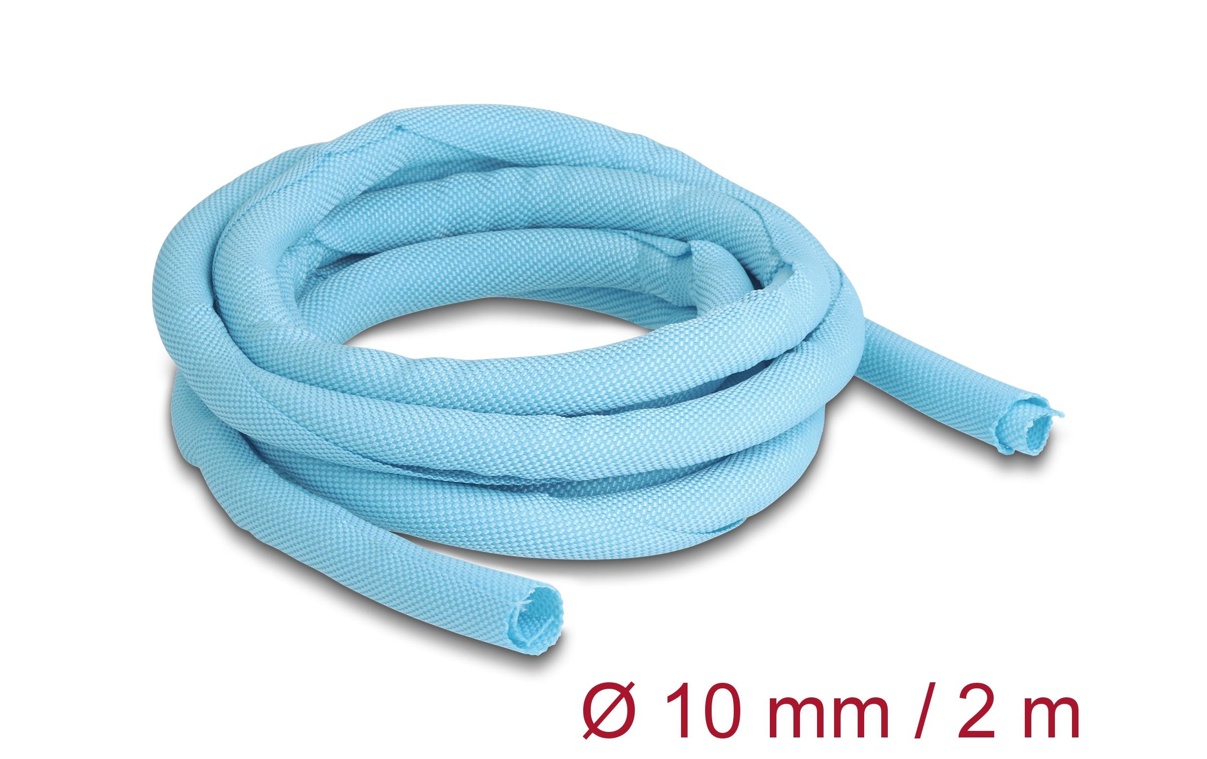 1320783_1 - Mediatech Delock Gewebeschlauch 2mx10mm selbstschliessend, hitzebeständig, blau