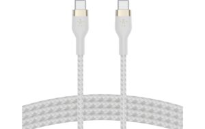 1320944_2 - Mediatech Belkin BoostCharge Pro Flex USB-C-USB-C 1m Silikon weiss bis 60W